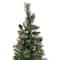 7ft. Pre-Lit Yorkshire Pine Pencil Artificial Christmas Tree with Pinecones & Gold Glitter, Clear Lights